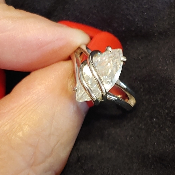 🤩🤩   Silver Ring, CZ 2.25 stone. - Picture 4 of 5